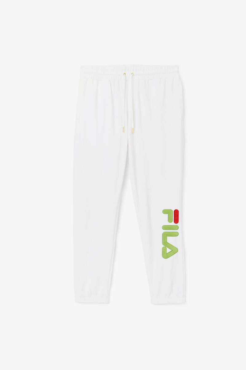 Fila Mansur Velour Pant White / Green / Red | WeFfOSC8ReV