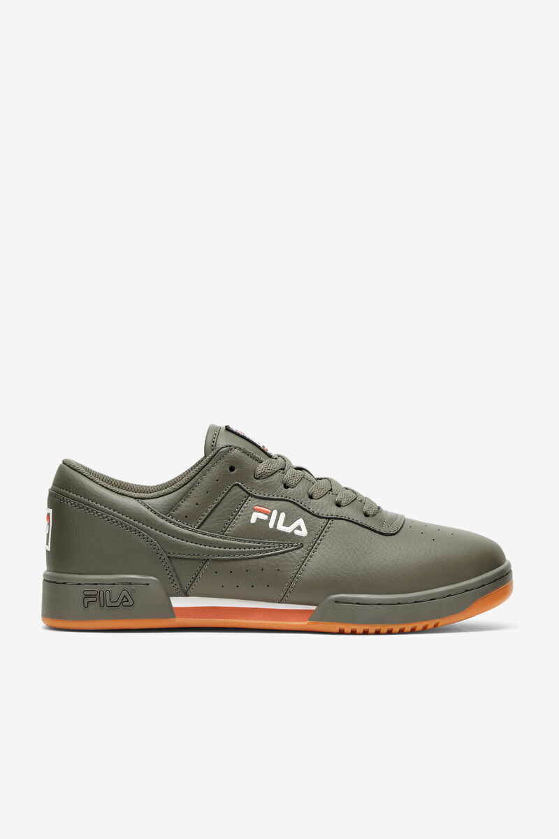 Fila Flat Shoes Cheap Price Original Fitness Mens Olive White Red