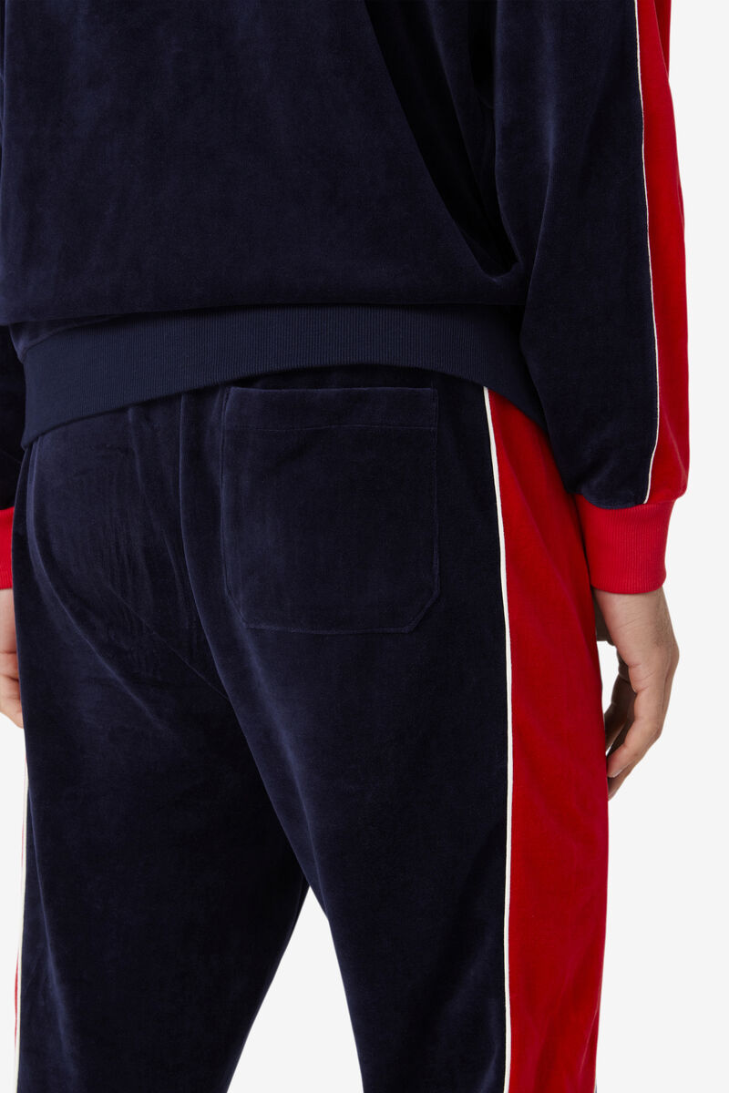 Fila Cima Velour Pant Navy / Red | nJJX7pMLwej