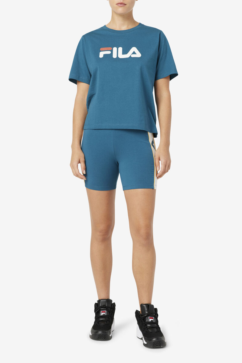 Fila Davina Bike Short Blue Coral | pyVGcjftofU