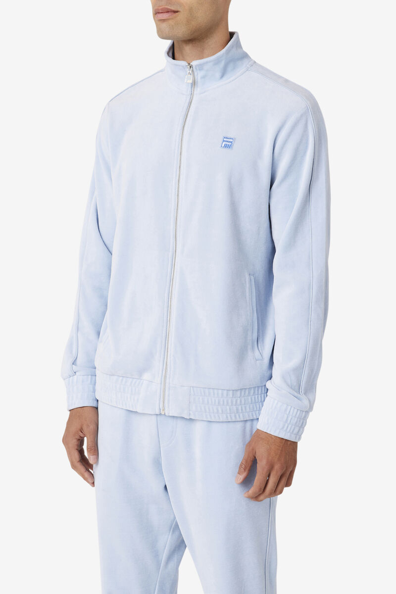 Fila Deverall Velour Jacket Light Blue | ykWP3Acl16d
