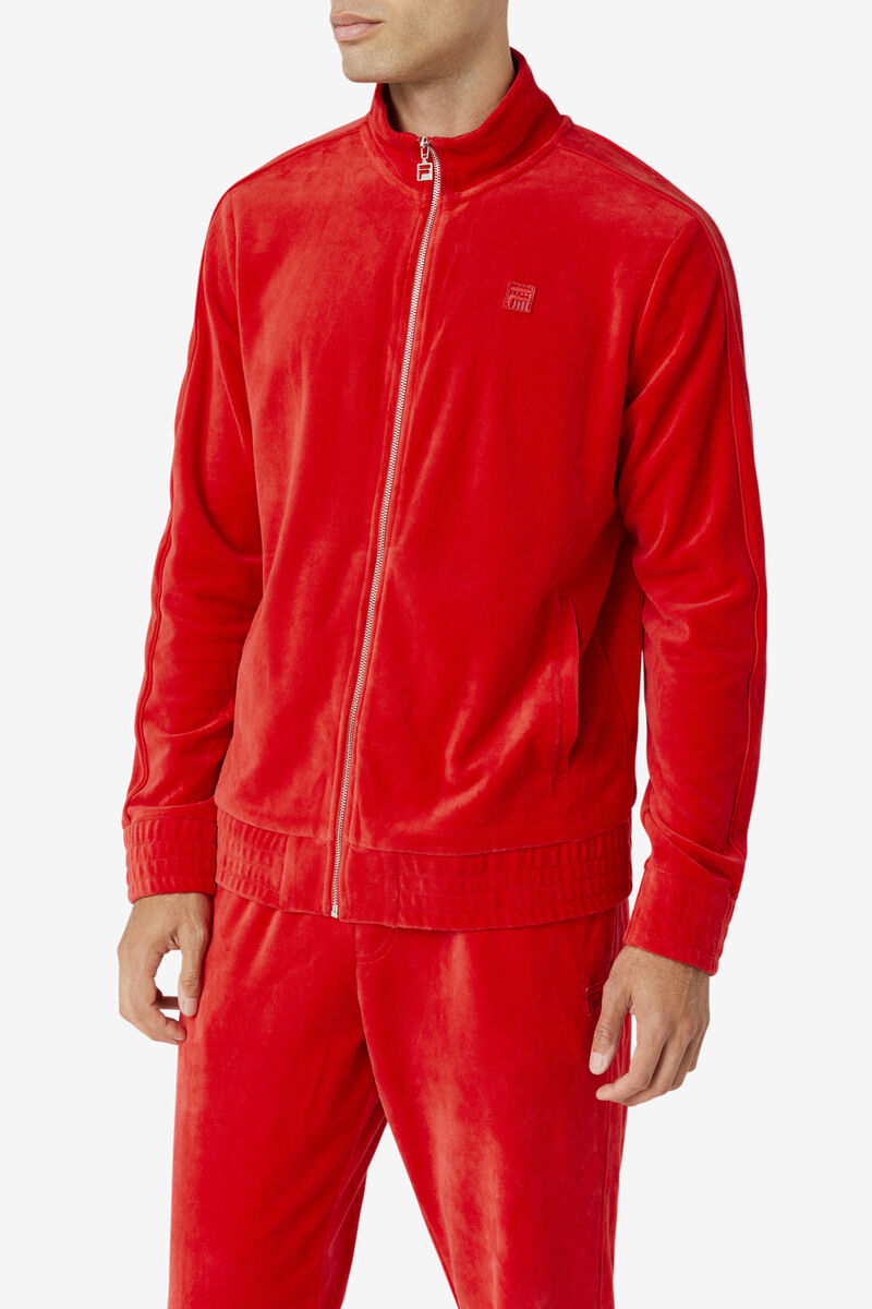 Fila Deverall Velour Jacket Red | l2i5avEGwip