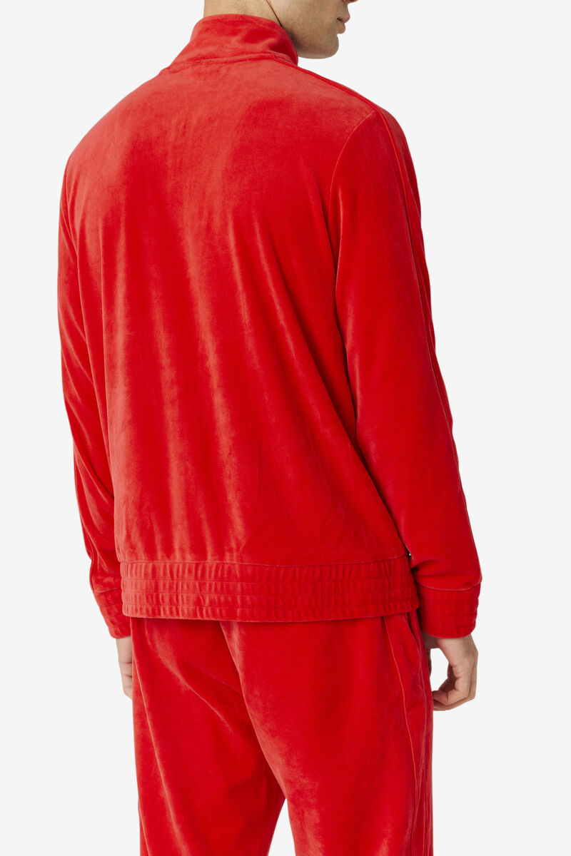 Fila Deverall Velour Jacket Red | l2i5avEGwip