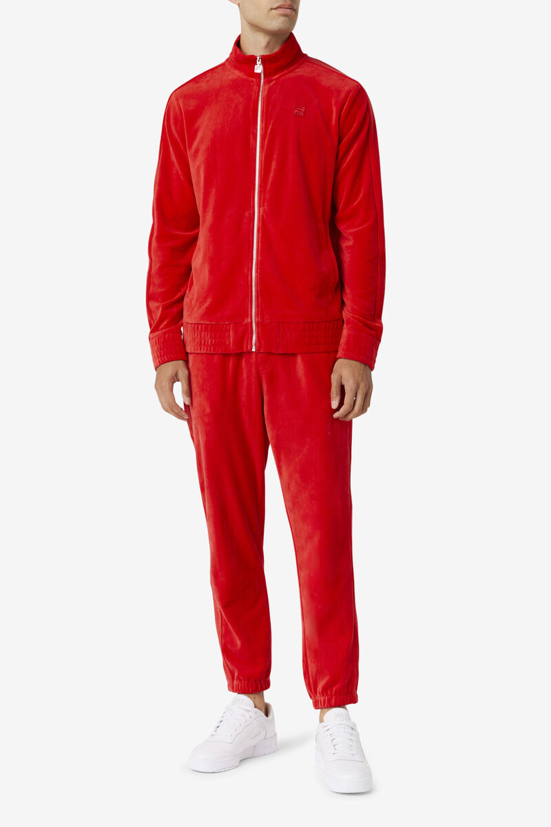 Fila Deverall Velour Jacket Red | l2i5avEGwip