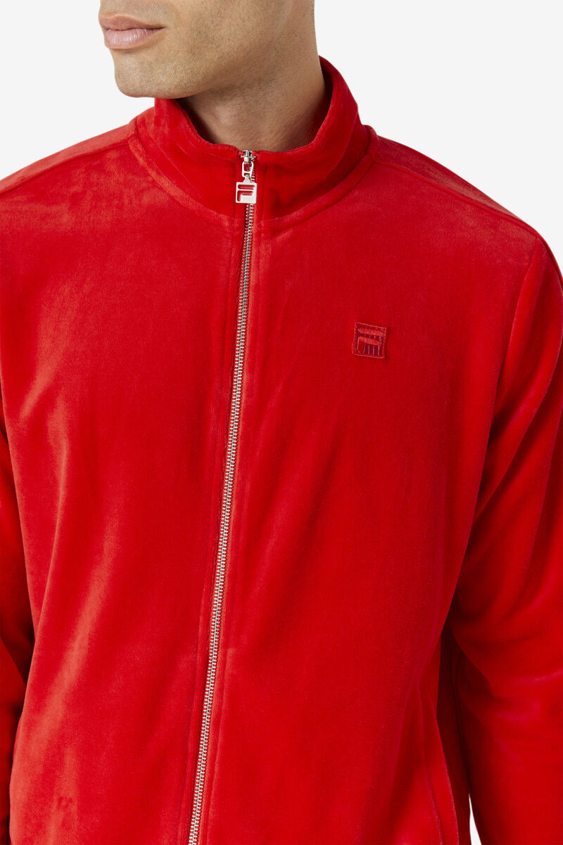 Fila Deverall Velour Jacket Red | l2i5avEGwip