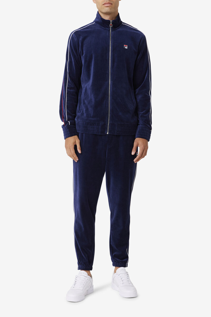 Fila Deverall Velour Pant Navy / White / Red | vkbLphnCPh3