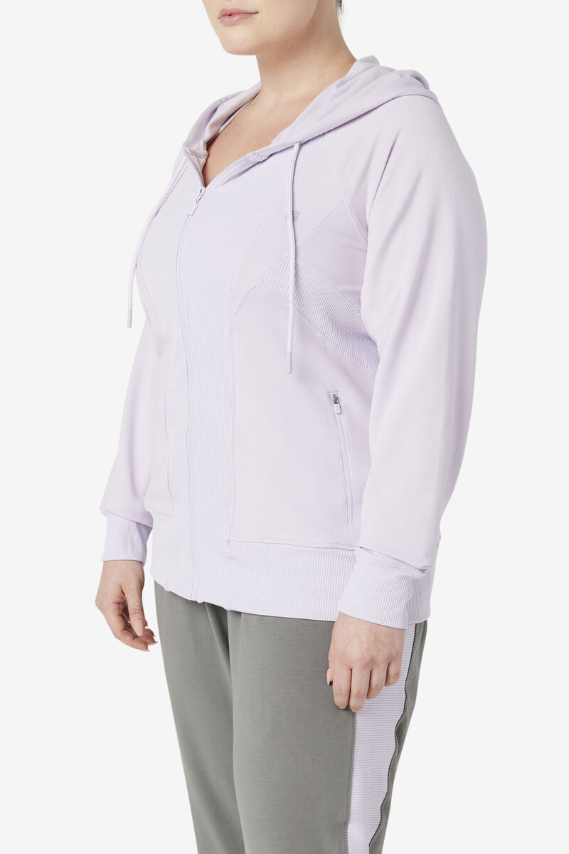 Fila Fi-lux Texture Full Zip Hoodie Lavender Blue | rOocLX3sABm