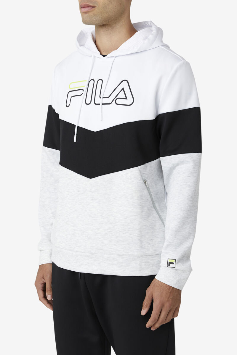Fila Gerado Tech Hoodie White / Light Grey / Light Green | wqvpDxrYO1F