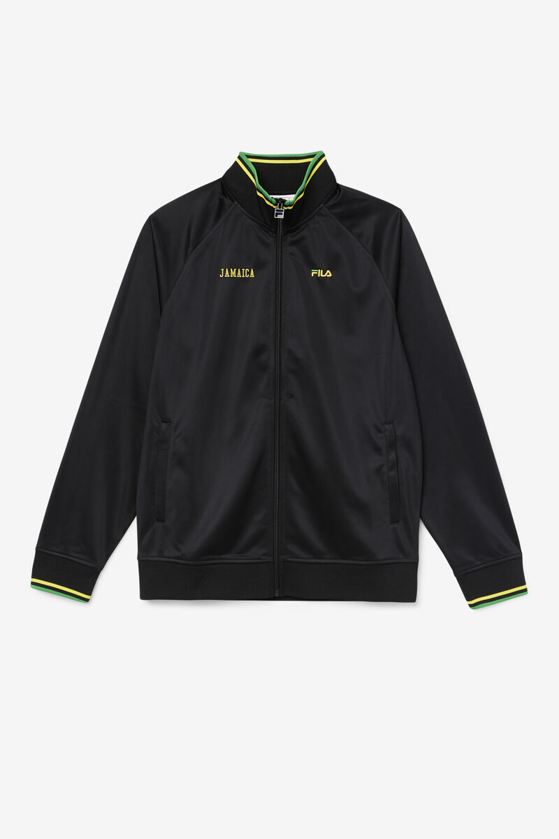 Fila Jamaica Track Jacket Black / Yellow / Green | HJ8yNCpynqb