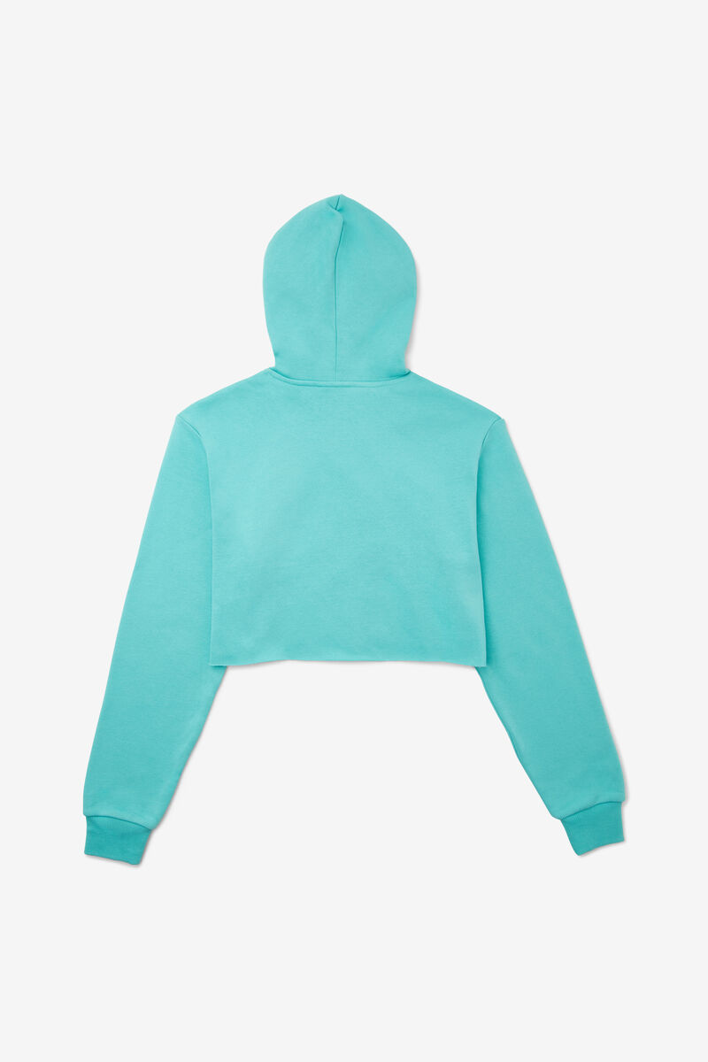 Fila Lalage Cropped Hoodie Blue Turquoise / White | LdZRyHxXw3j