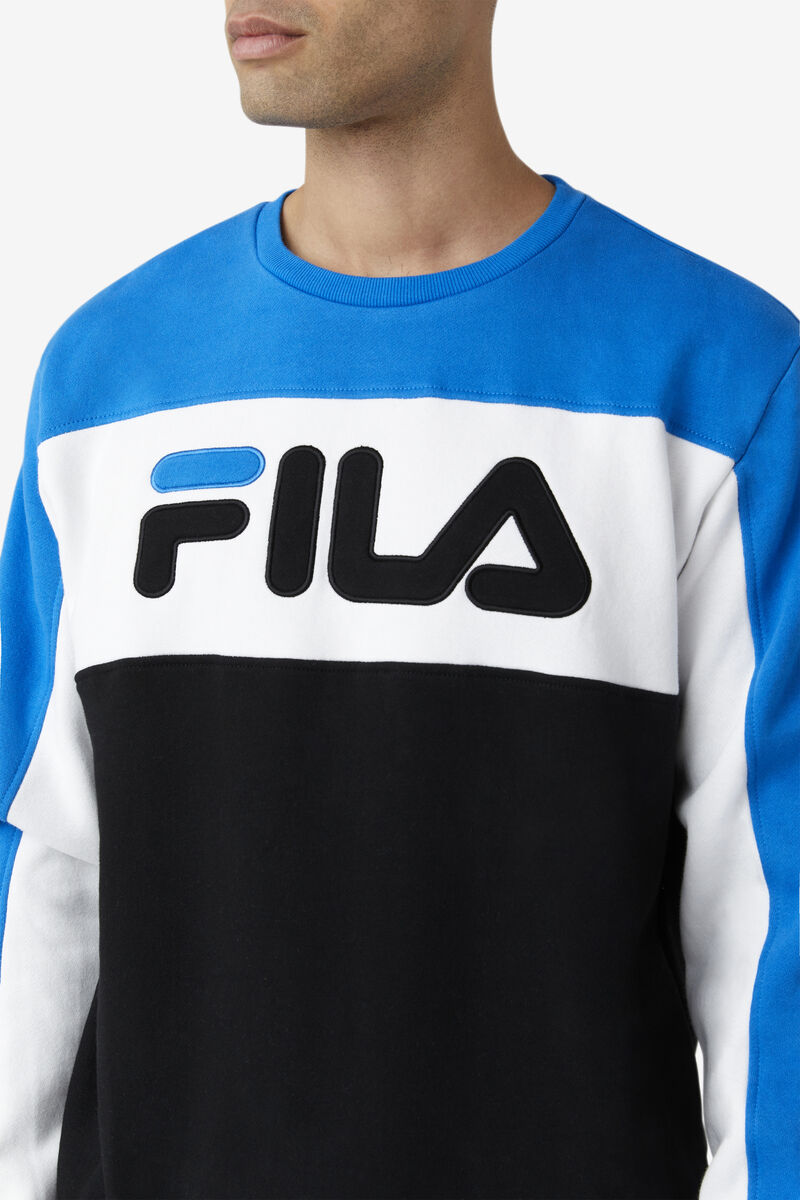 Fila Lesner Fleece Crew Blue / White / Black | 8pQRxWsWXYB