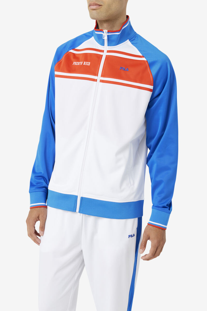 Fila Puerto Rico Track Jacket White / Blue / Red | 9oTPZX8DjjE