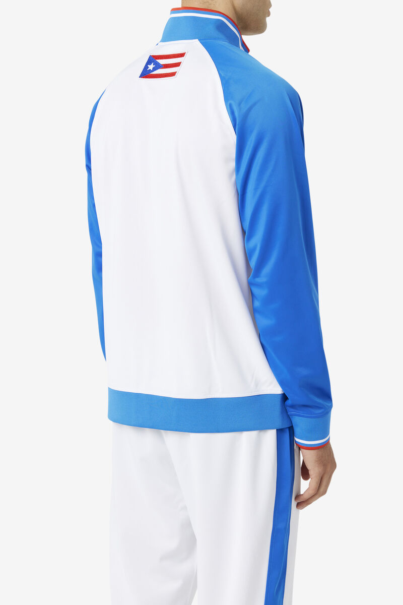 Fila Puerto Rico Track Jacket White / Blue / Red | 9oTPZX8DjjE