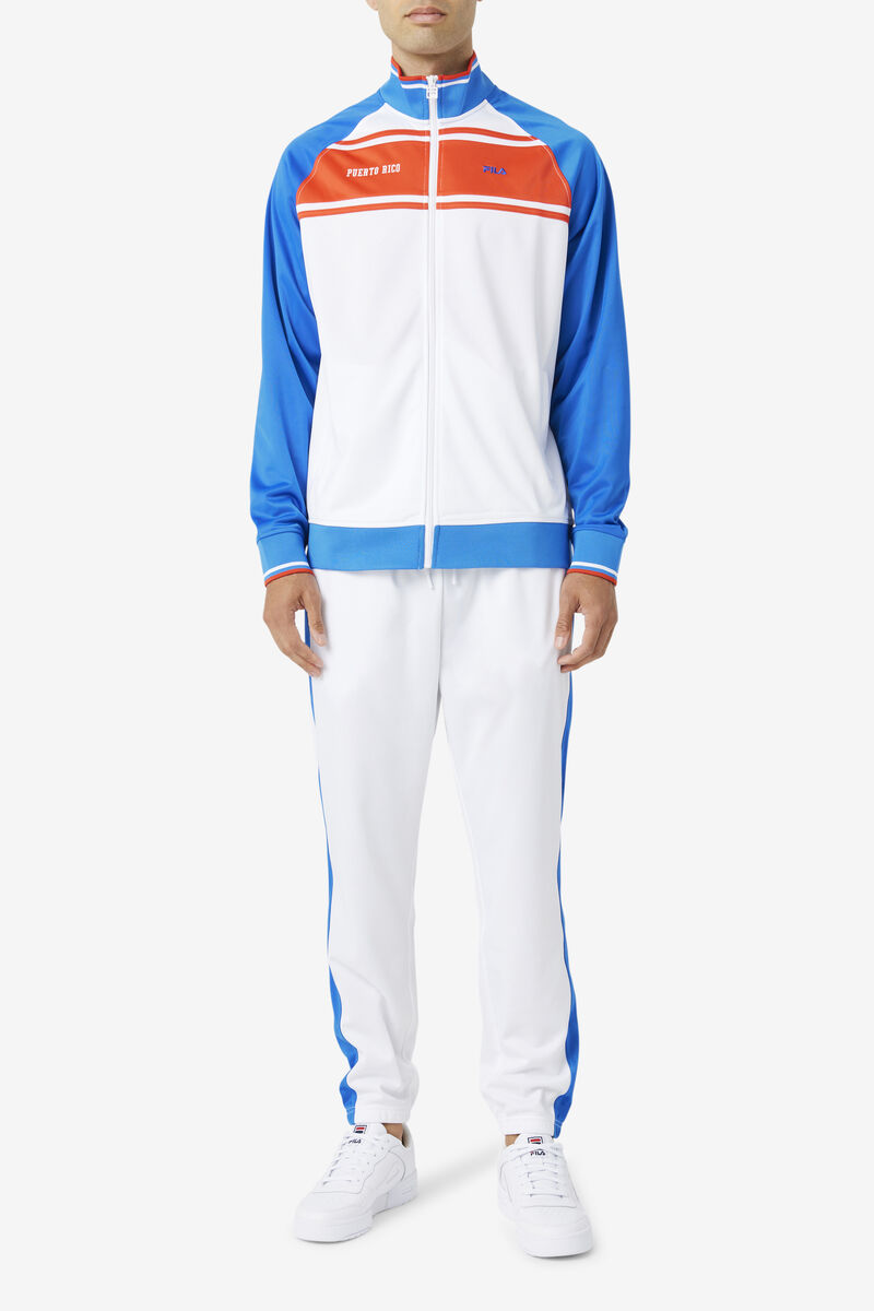 Fila Puerto Rico Track Jacket White / Blue / Red | 9oTPZX8DjjE