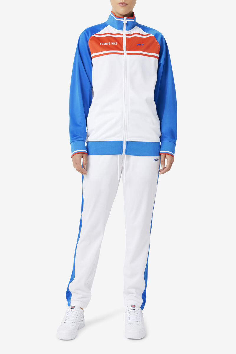 Fila Puerto Rico Track Jacket White / Blue / Red | 9oTPZX8DjjE