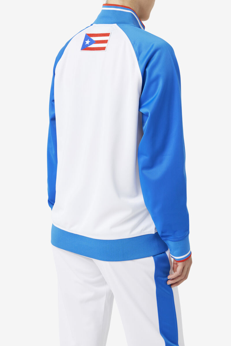 Fila Puerto Rico Track Jacket White / Blue / Red | 9oTPZX8DjjE