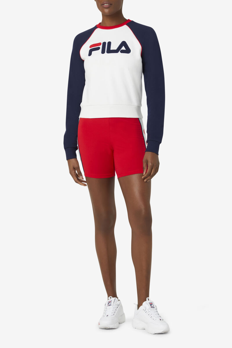 Fila Riccarda Sweatshirt White / Navy / Red | Lri1WfW4xri